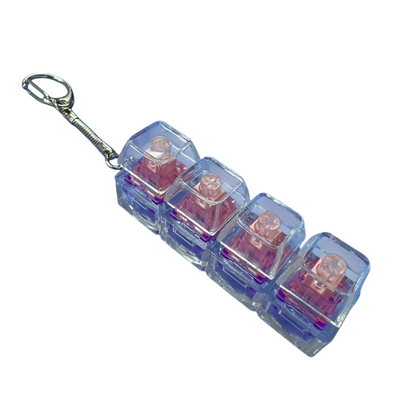 Transparent Click Button Fidget Keychain Stress Relief Multiple Colors