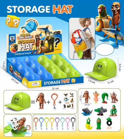 Storage Hat Blind Box Capsule Cartoon Figures Trendy Collectible Keychain Toys