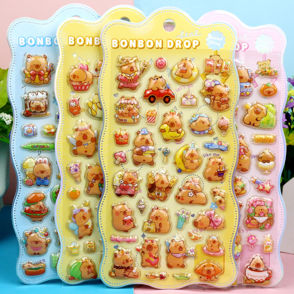 K-Pop Demon Hunters 3D Puffy Kids Cartoon Panda Layered DIY Anime Movie Merchandise Stickers