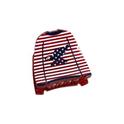 4th of July USA Flag Mini Claw Clips & Half-Moon Hair Claw Patriotic Hair Accessories