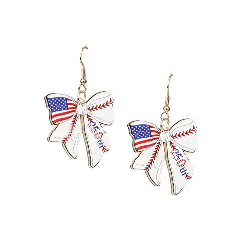 4th of July 250th Anniversary Patriotic USA Flag Acrylic Drop Earrings Holiday Jewelry