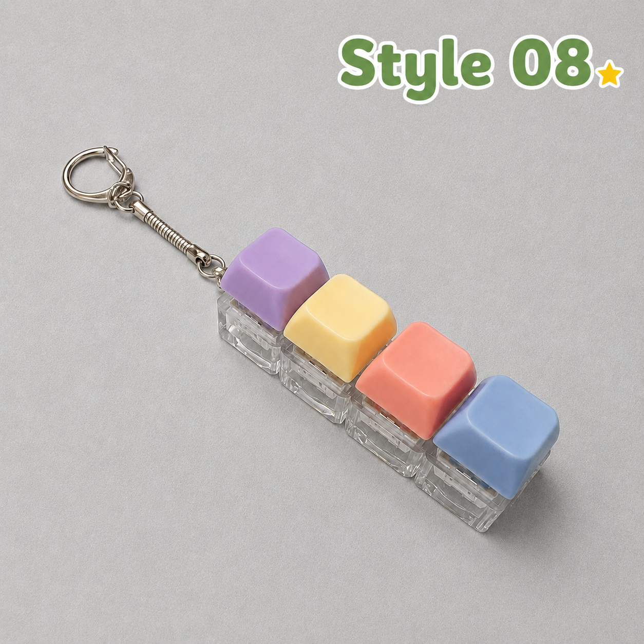 Pastel Colors Finger Press Button Cube Squishy Keyboard Keychain Stress Relief Toy