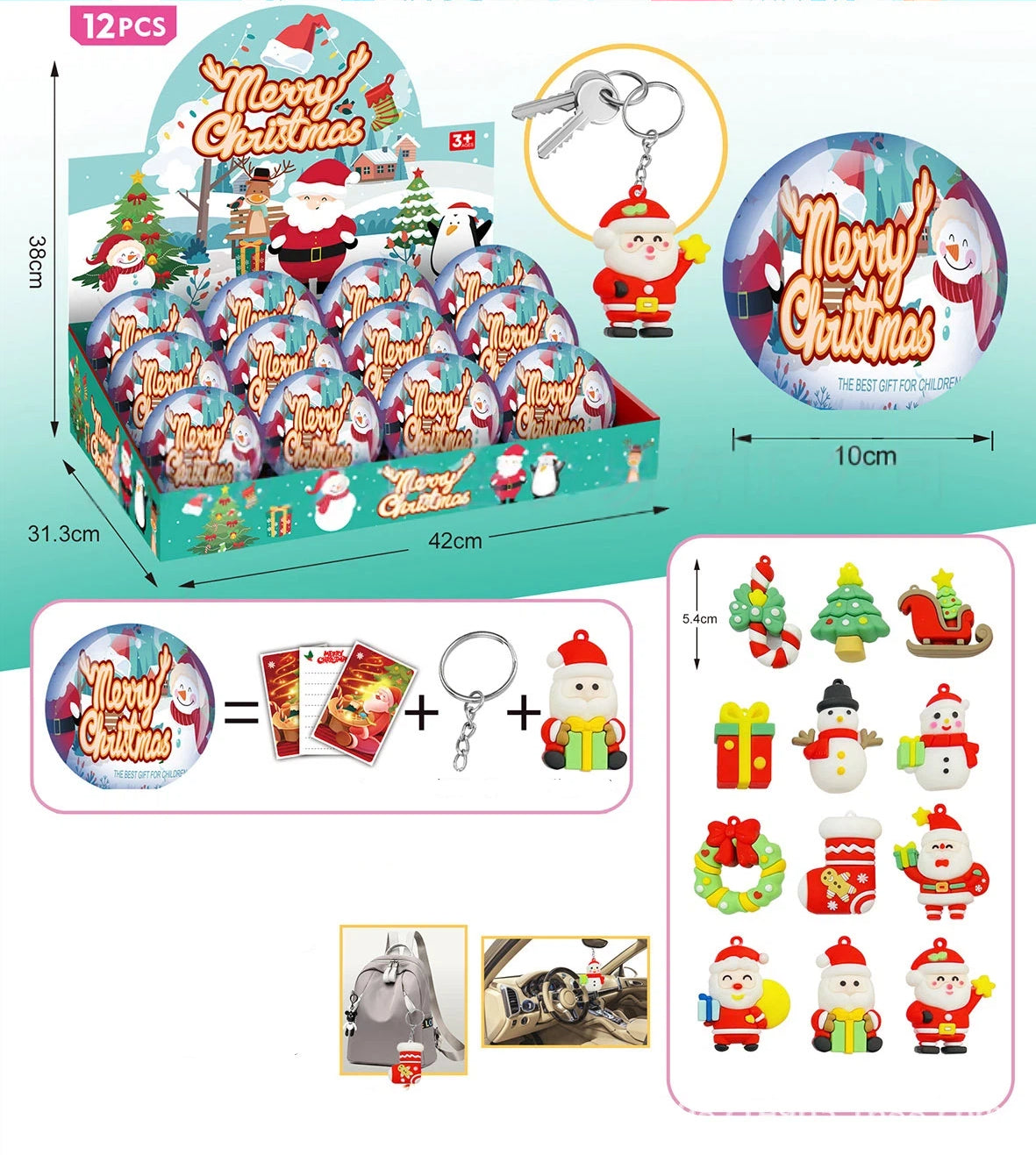Cartoon Blind Capsule Toy Box Set of 12, Surprise Collectible Figures & Keychains