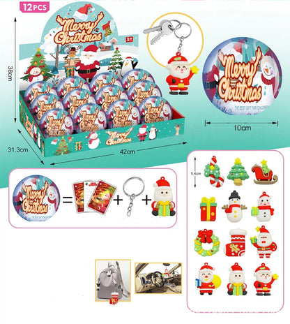 Cartoon Blind Capsule Toy Box Set of 12, Surprise Collectible Figures & Keychains