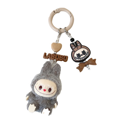 Labubu PVC Figure Keychain Trendy Collectible Phone Charm Handmade Car Accessory & Bag Pendant