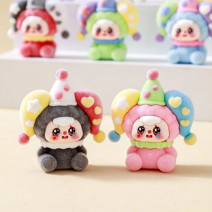 Bunny Capybara Baby-three Flocked Mini Figurine Desktop Ornament Car Decoration Collectible Toy