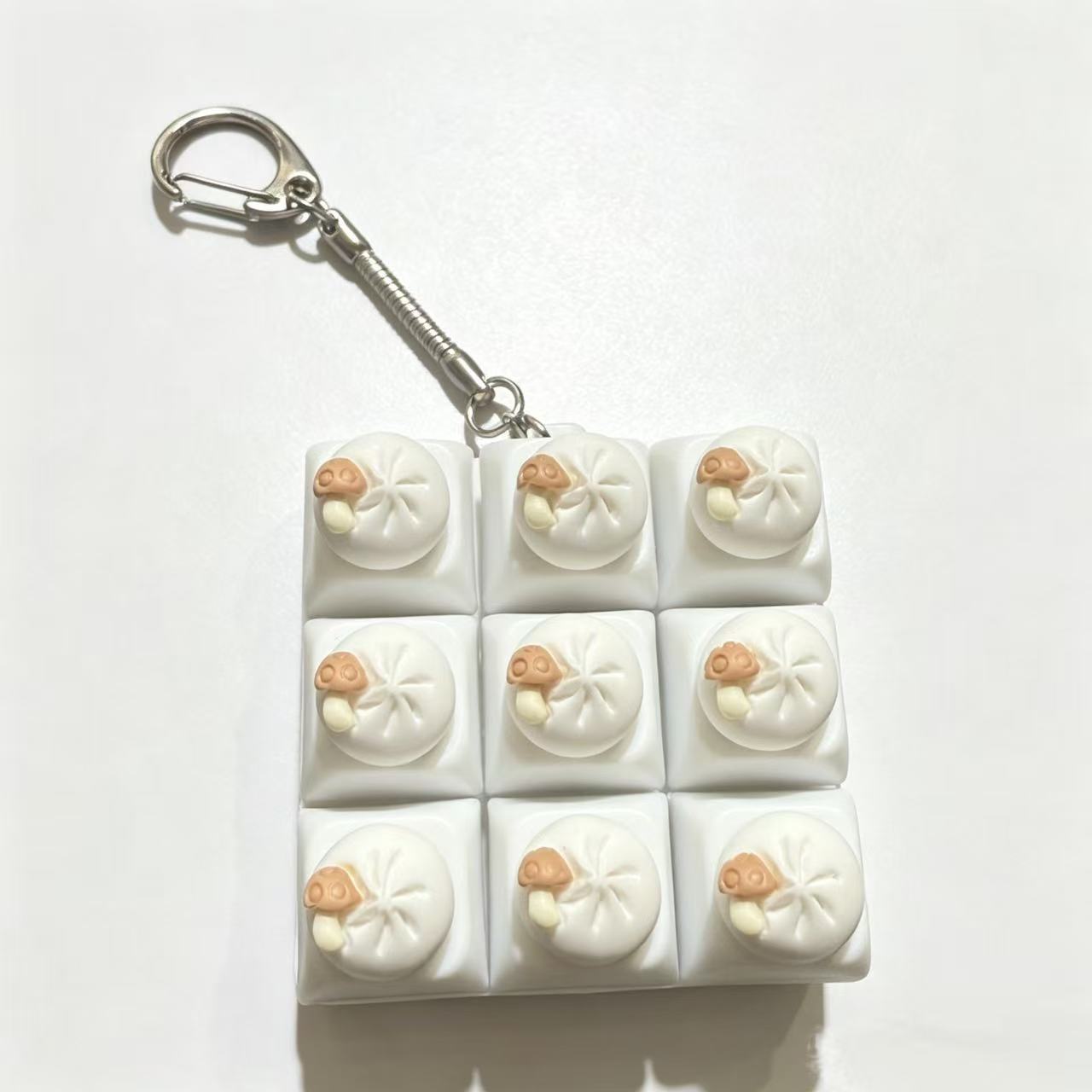 Mini Dumpling Fidget Charm Keychain Cute 3x3 Pop Fun Stress Relief Accessory