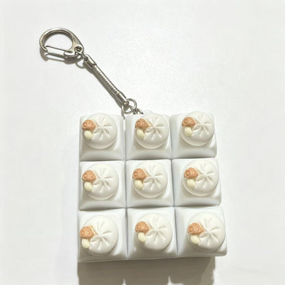 Mini Dumpling Fidget Charm Keychain Cute 3x3 Pop Fun Stress Relief Accessory