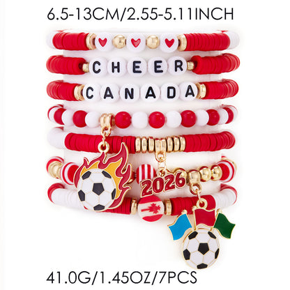 World Cup 2026 Country-Themed Bracelet Set Soccer Fan Jewelry Gift