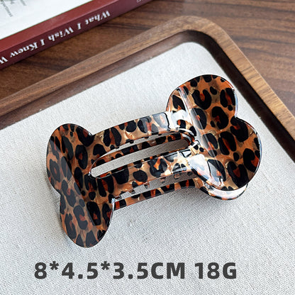 Bone-Shaped Acetate-Look Hair Claw Clip – Patterned Hair Clip