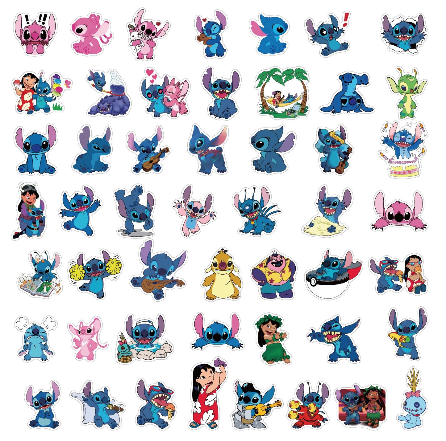 50Pcs Cartoon Character Stickers Waterproof Cartoon Decals for Laptop Phone & Water Bottle