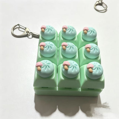 Mini Dumpling Fidget Charm Keychain Cute 3x3 Pop Fun Stress Relief Accessory