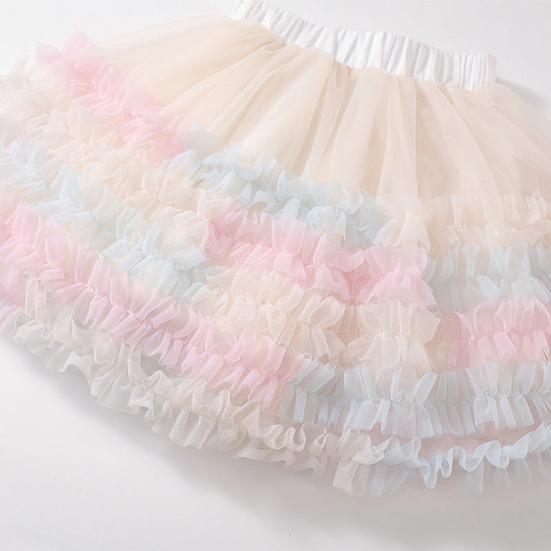 Girls Tulle Tutu Dress Layered Princess Cake Skirt