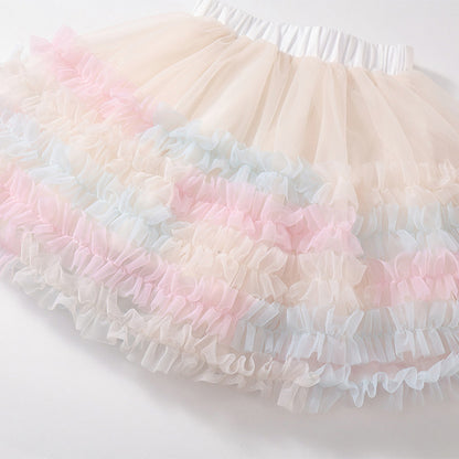 Girls Tulle Tutu Dress Layered Princess Cake Skirt