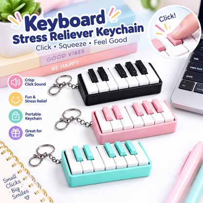 3D Printed Piano Keychain – Clicky Fidget Keychain for Stress Relief & Desk Fun