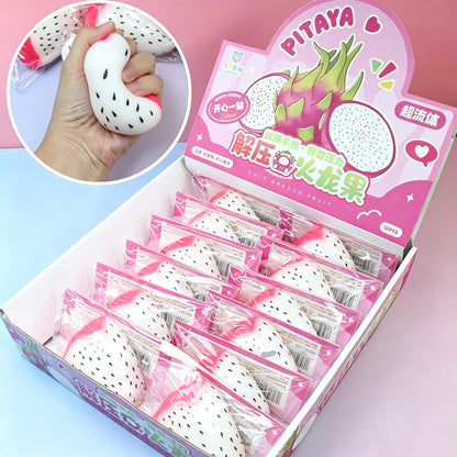 Simulation Fruit Mango Peach Dragon Fruit Squishy Slow Rising Stress Relief Squeeze Toy