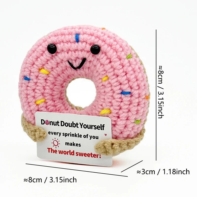 Crochet Food & Drink Pals with Message Cards – Cute Desk Decor & Gifts