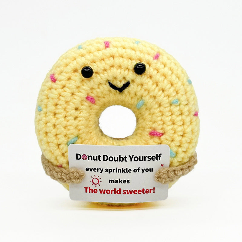 Crochet Food & Drink Pals with Message Cards – Cute Desk Decor & Gifts