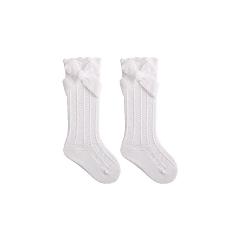 Baby Girls Knee High Mesh Breathable Spring & Summer Princess Socks with Bow