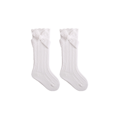 Baby Girls Knee High Mesh Breathable Spring & Summer Princess Socks with Bow