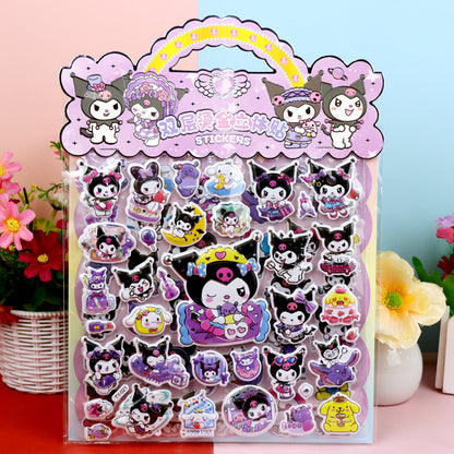 Children’s Cute Cartoon Puffy Stickers Pony & Capybara Double-Layer Bubble Stickers