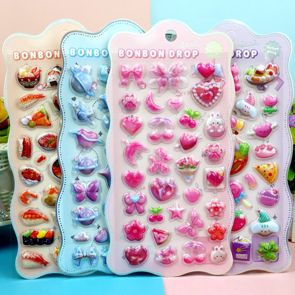 K-Pop Demon Hunters 3D Puffy Kids Cartoon Panda Layered DIY Anime Movie Merchandise Stickers