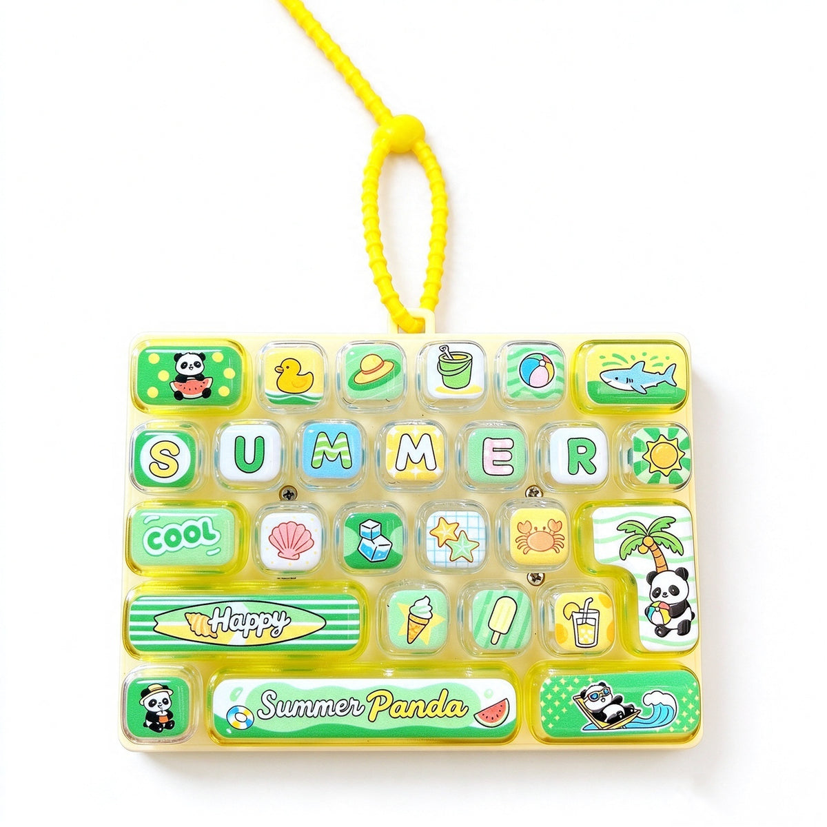 Transparent Dual-Color 26-Key Fidget Keyboard Keychain – Clicky Stress Relief Toy