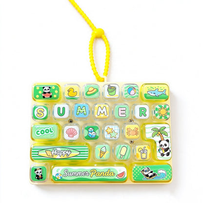 Transparent Dual-Color 26-Key Fidget Keyboard Keychain – Clicky Stress Relief Toy
