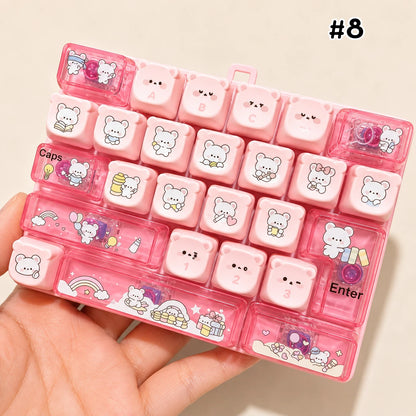 Back to School Keyboard Fidget Toy – Mini Mechanical Keyboard Stress Relief Toy, Colorful Keycap Sensory Toy (Multiple Styles)