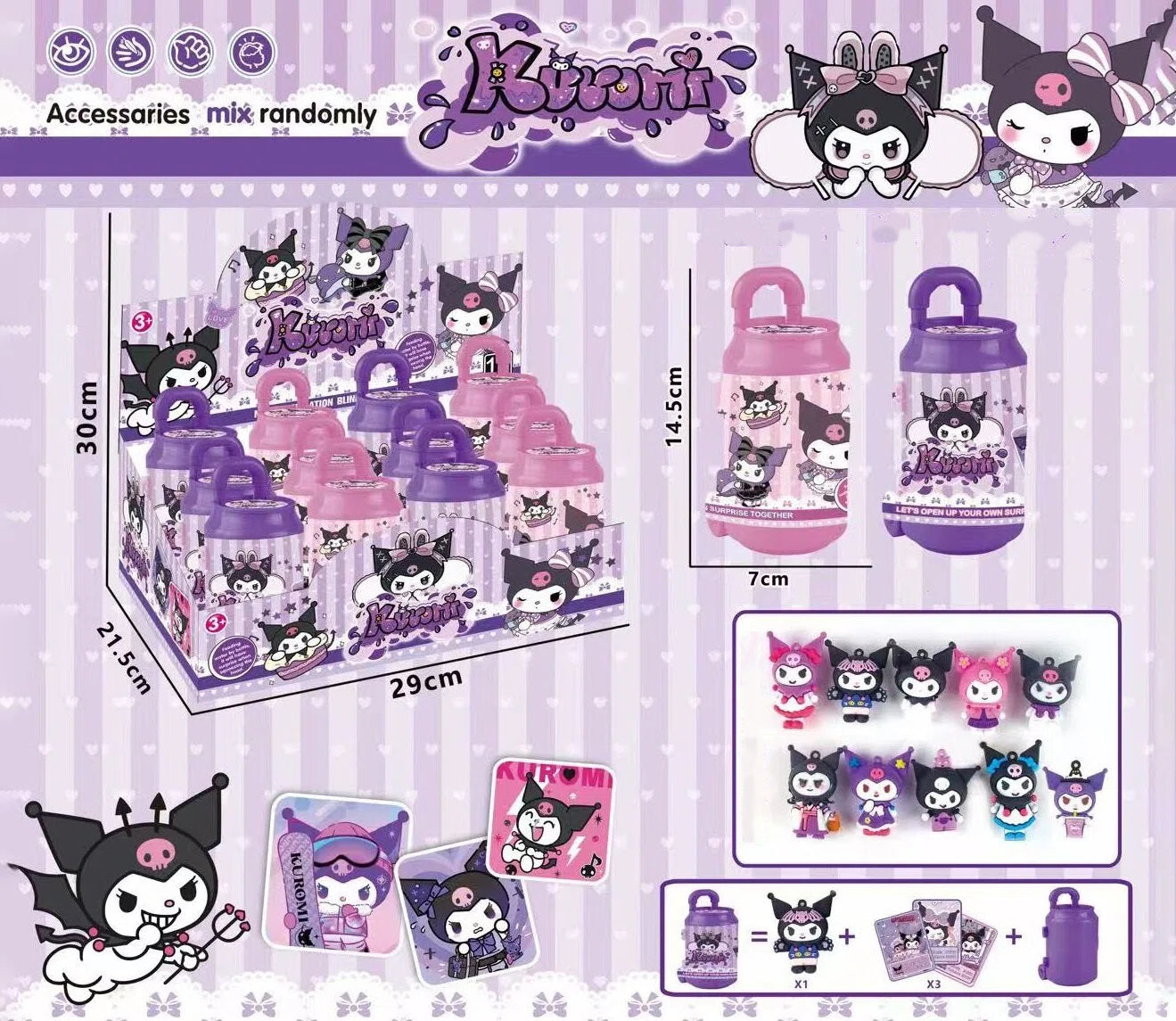 K-Pop Demon Hunter Soda Can Suitcase Blind Box Keychain Figures