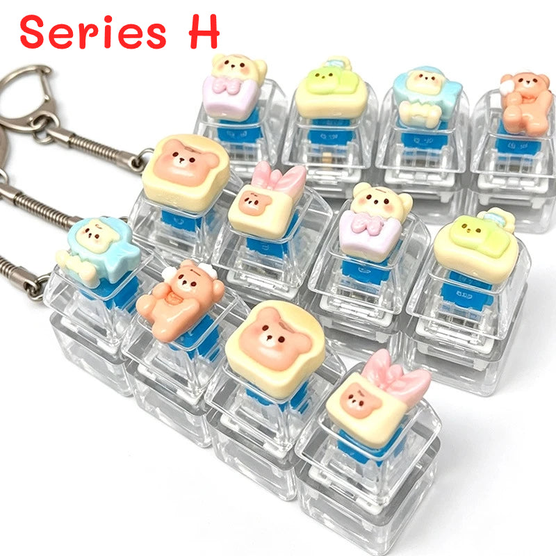 Mini Food Mechanical Key Fidget Toy – Handmade Resin Charms