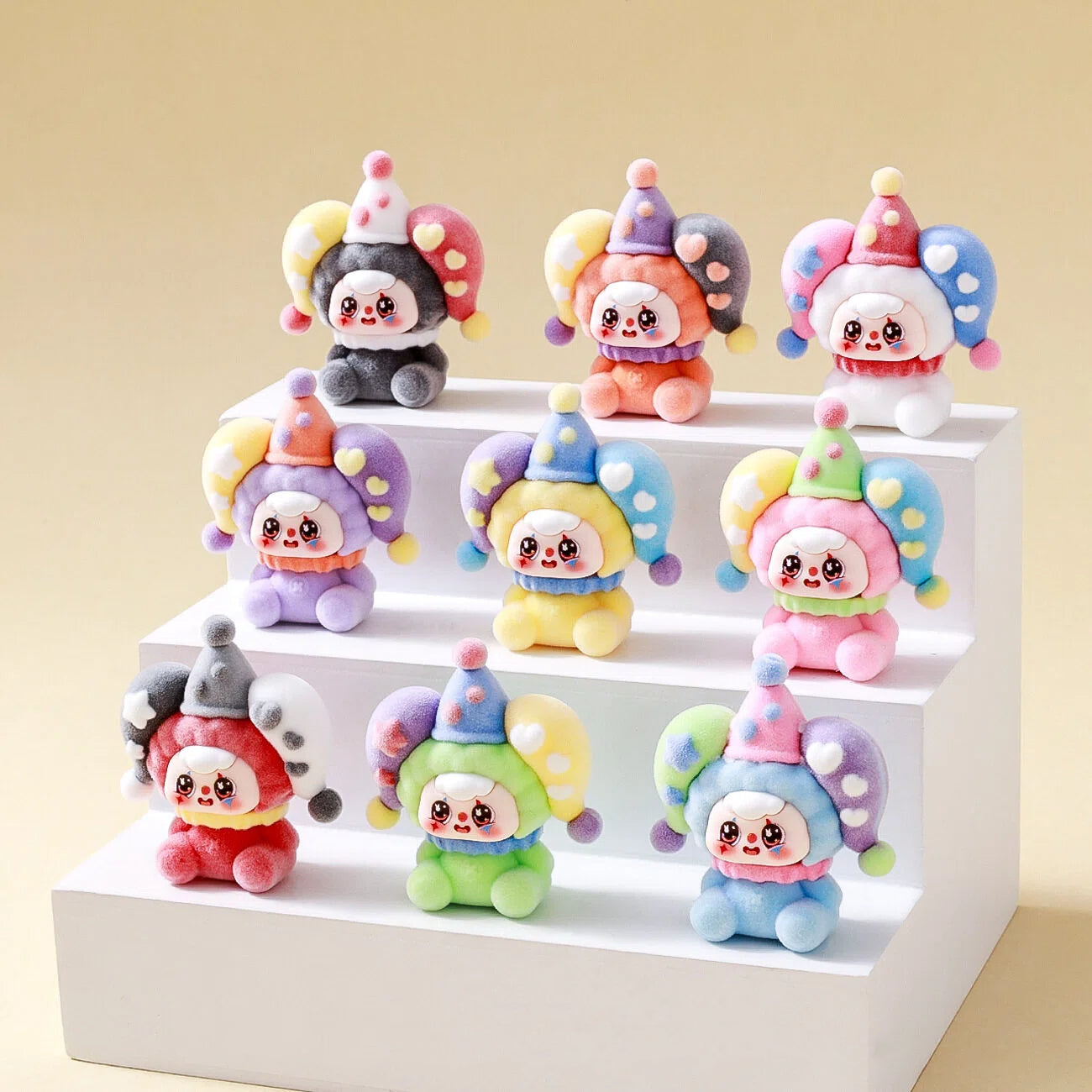 Bunny Capybara Baby-three Flocked Mini Figurine Desktop Ornament Car Decoration Collectible Toy