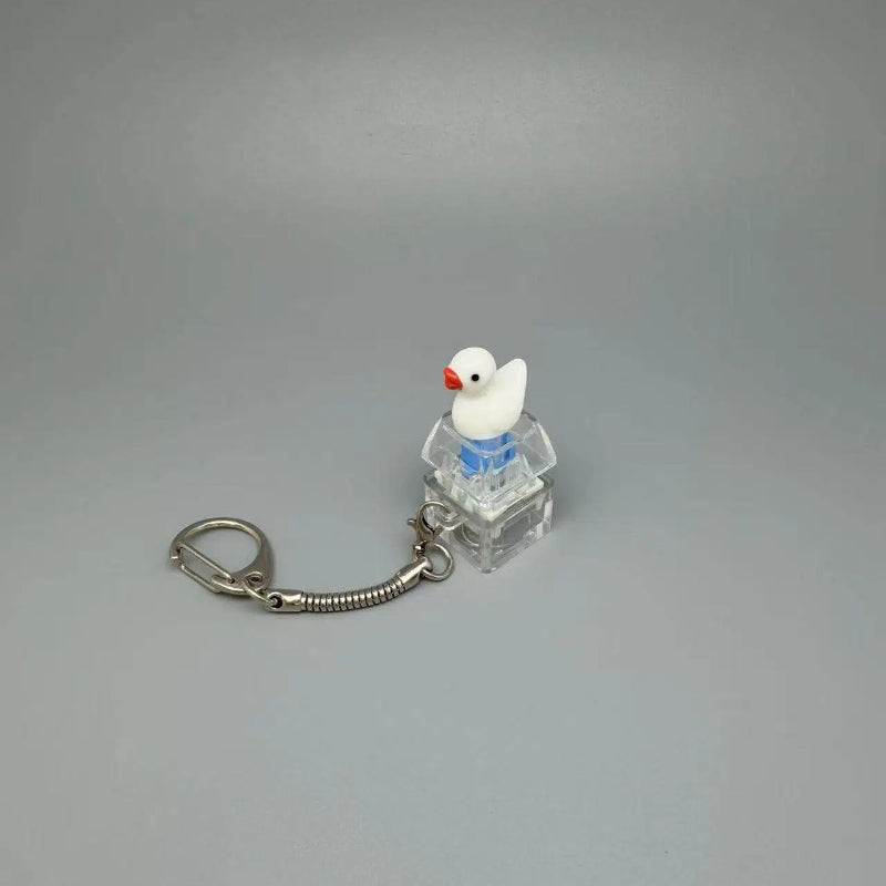 Cute Duck Fidget Clicker Keychain Keyboard Stress Relief Bag Charm
