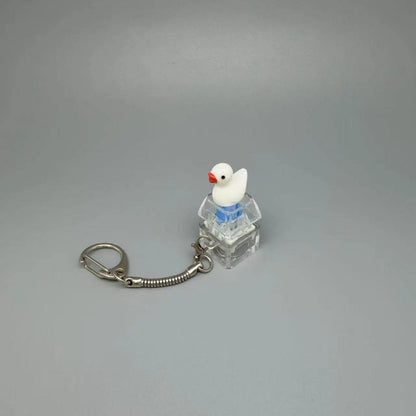 Cute Duck Fidget Clicker Keychain Keyboard Stress Relief Bag Charm