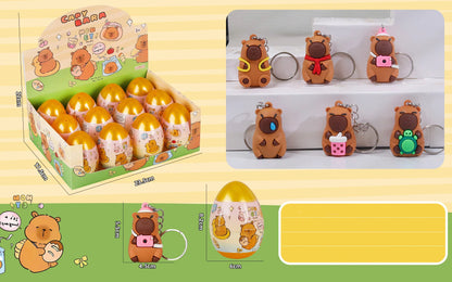 Surprise Egg Silicone Key Chain Blind Box Cute Cartoon Character Pendant