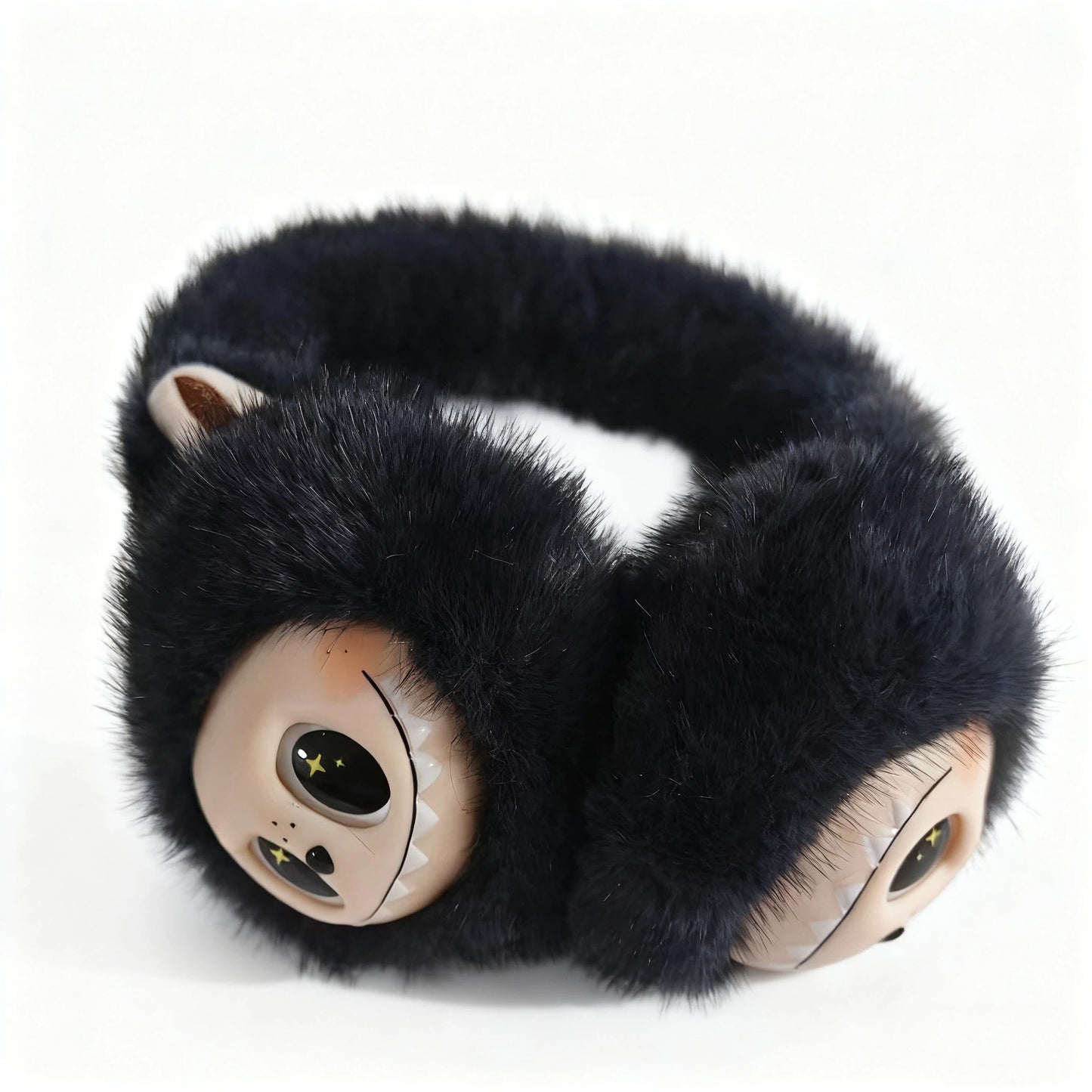 Winter Vinyl Labubu Tie Dyed Fuzzy Ear Muffs Warm Plush Earmuffs  Cozy Frost-Proof Ear Warmers