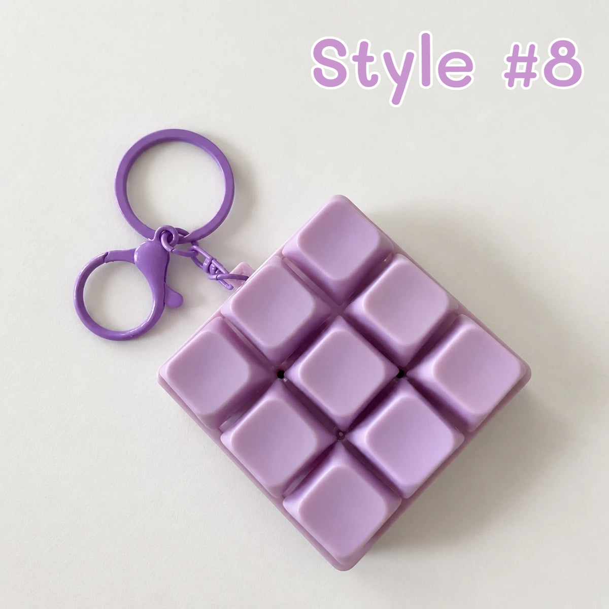 Finger Press Button Cube Squishy Keyboard Keychain Stress Relief Toy