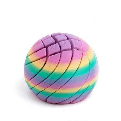 3D Printed Transforming Fidget Ball – Spiral Sensory Desk Toy & Puzzle Stress Relief Gift