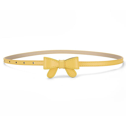 Bow Waist Belt for Girls Simple Fashion Pin Buckle Leather Belt