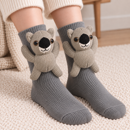 3D Animal Character Knit Crew Socks – Funny Cozy Socks for Everyday Lounging & Gifts
