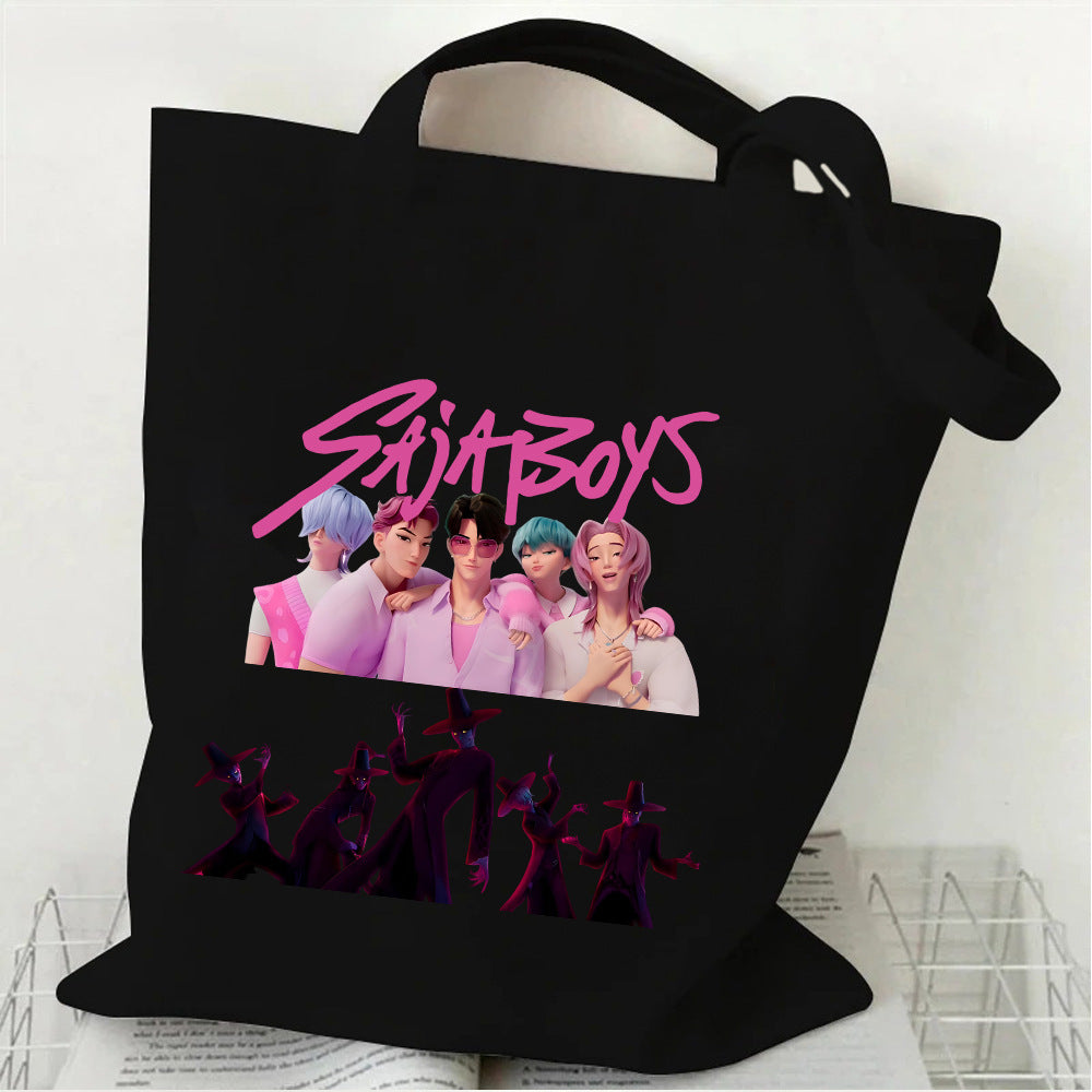 HUNTRIX Demon Hunter Printed Canvas Tote Bag Shoulder Portable