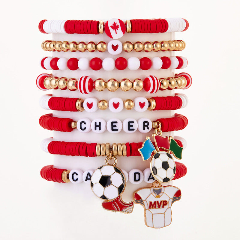 World Cup 2026 Country-Themed Bracelet Set Soccer Fan Jewelry Gift