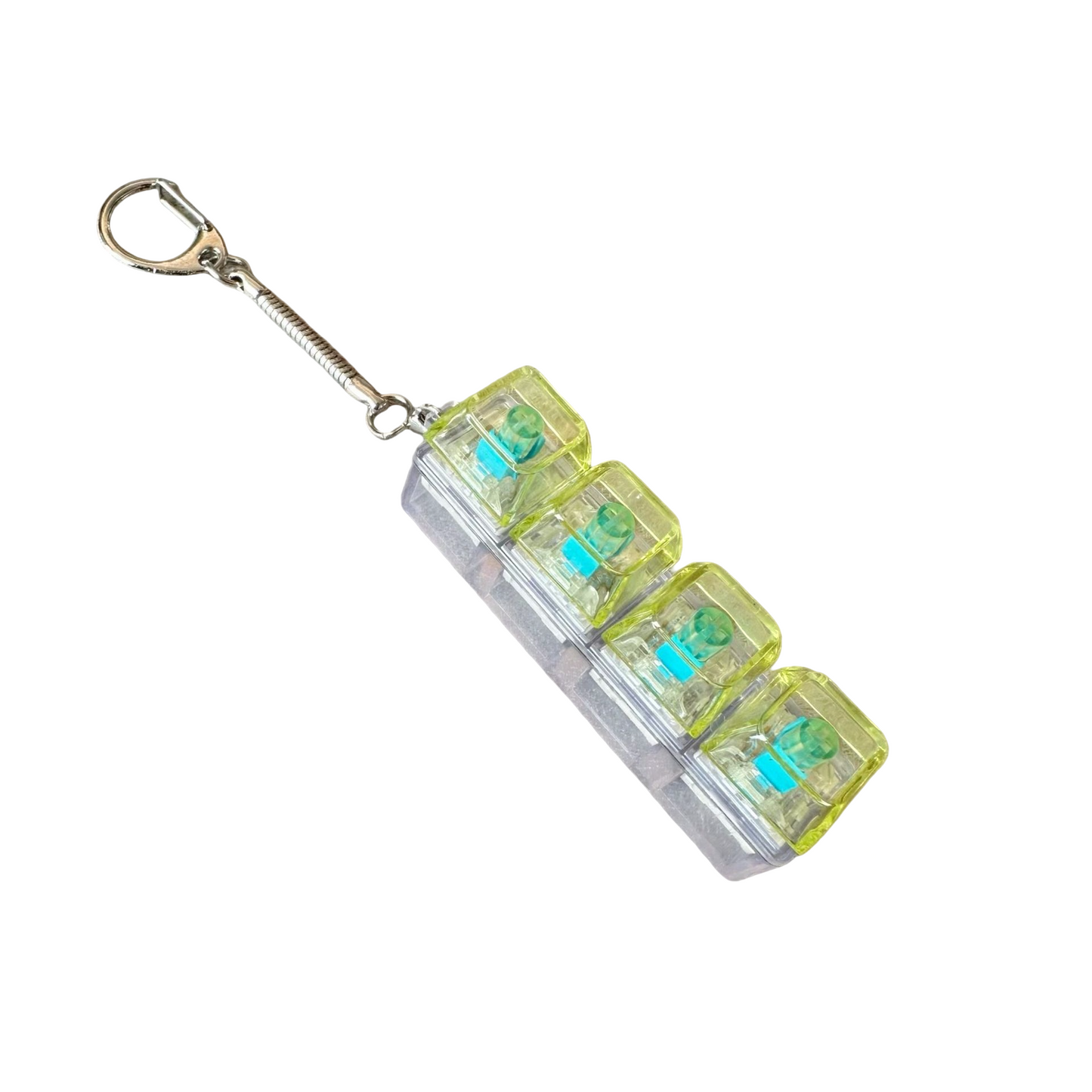 Transparent Click Button Fidget Keychain Stress Relief Multiple Colors