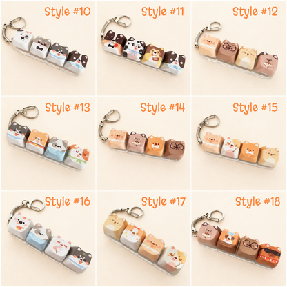 Cute Animal Dog Keycap Fidget Keychain – Pressable Bag Charm
