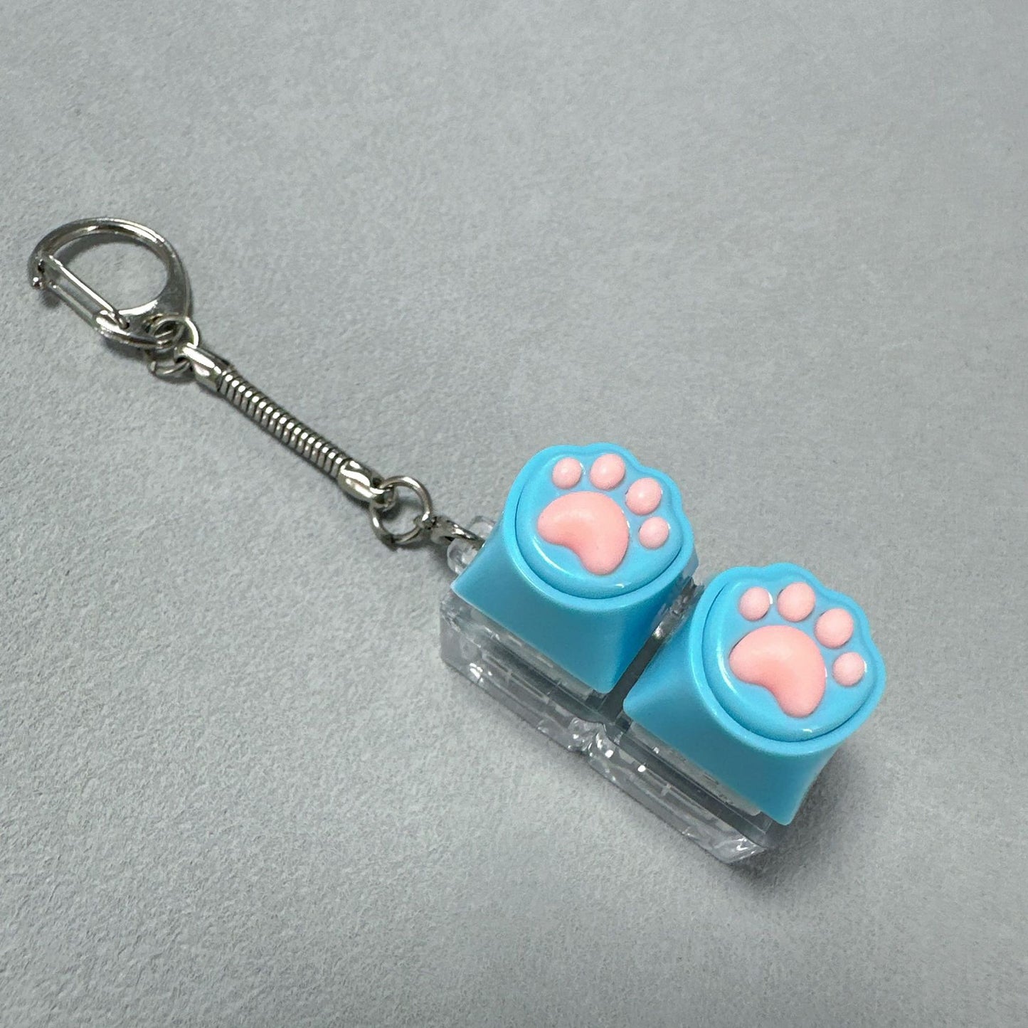 Kawaii Paw Print Keycap Bag Charm Keychain – Cute Mini Keyboard Keychain for Gifts