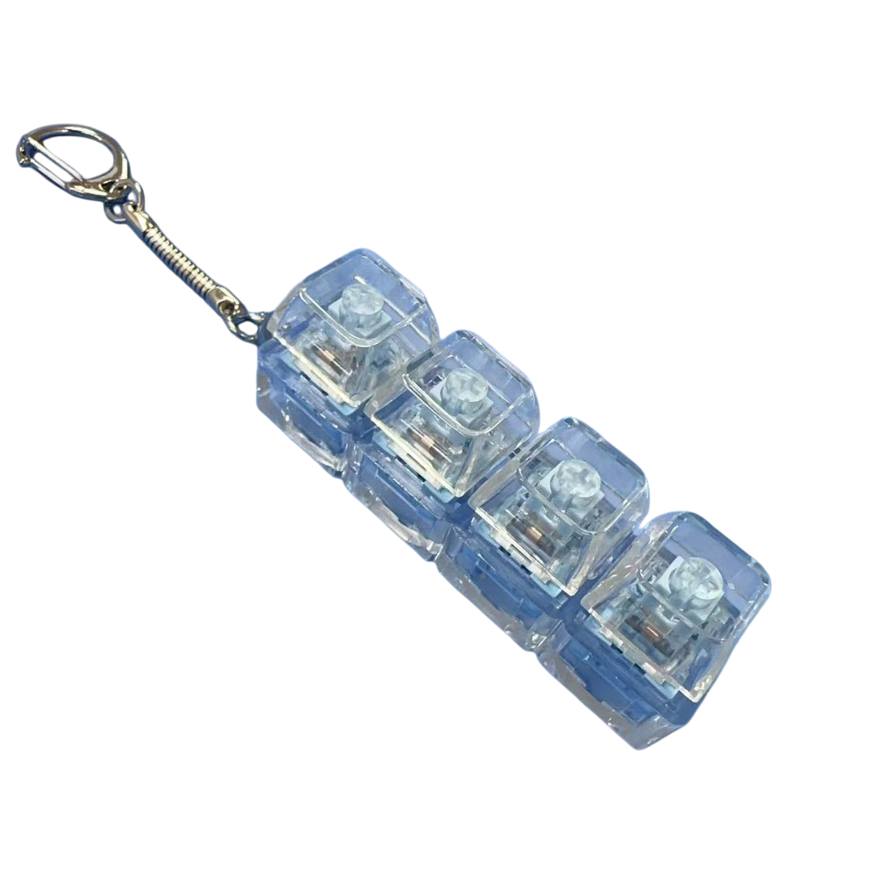 Transparent Click Button Fidget Keychain Stress Relief Multiple Colors