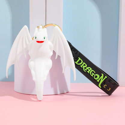 Cartoon Black Dragon PVC Keychain Flying Dragon Bag Charm Soft Rubber Pendant