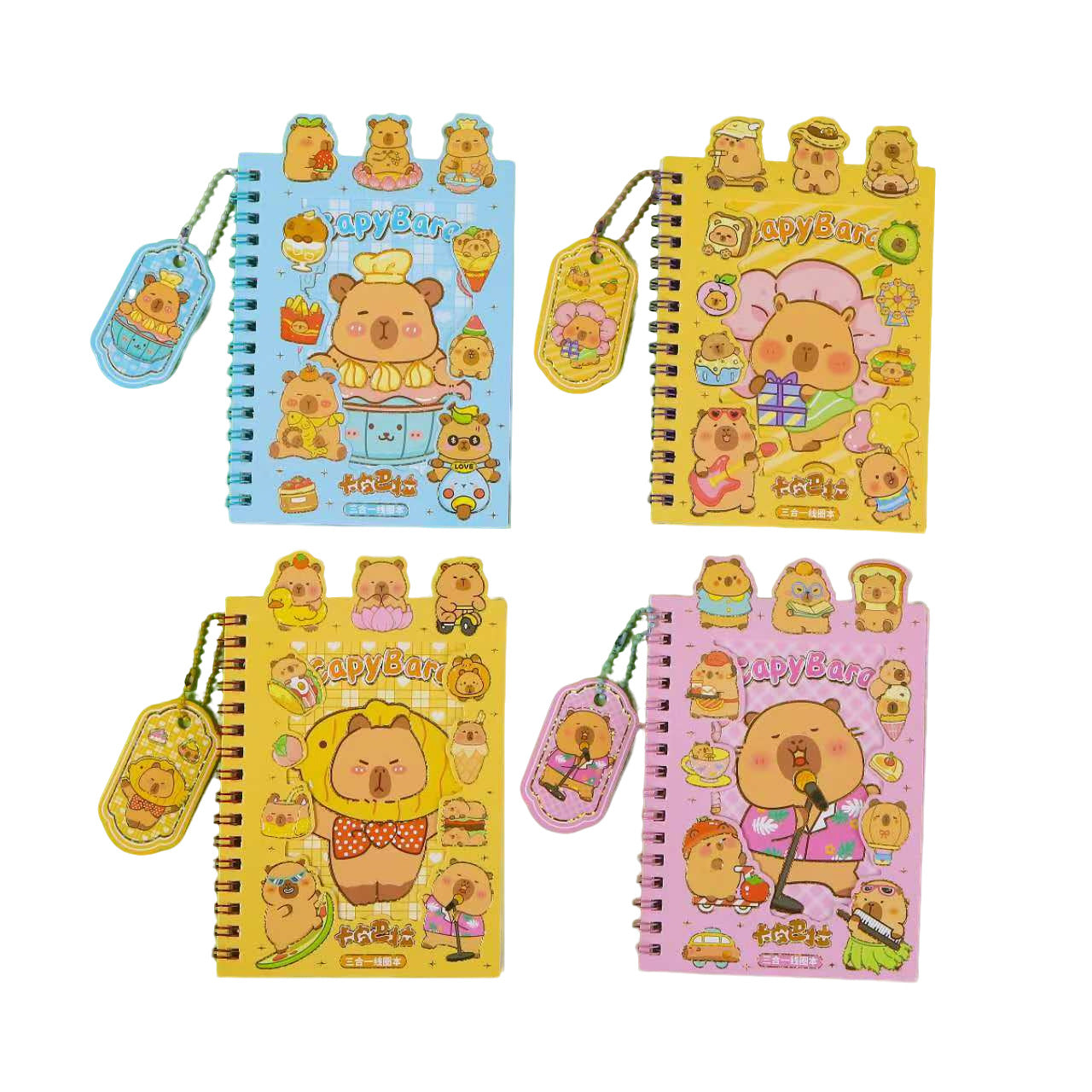 3-in-1 Spiral Notebook Set with Stickers & Memo Pad K-POP Demon Hunters Theme & Cartoon Styles