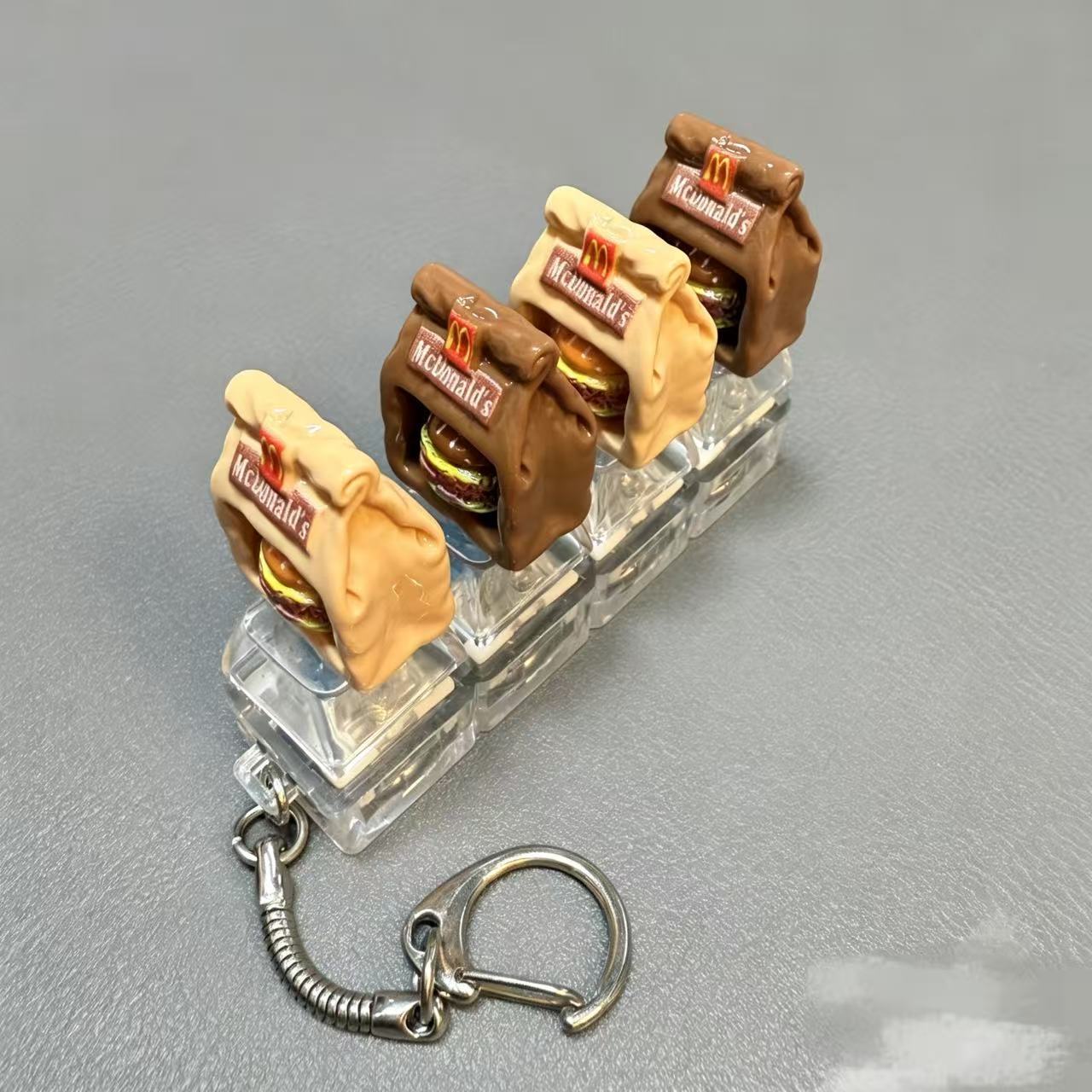 Mini Food Mechanical Key Fidget Toy – Handmade Resin Charms