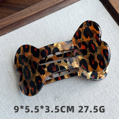 Bone-Shaped Acetate-Look Hair Claw Clip – Patterned Hair Clip